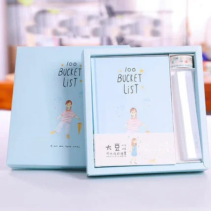 Корейский кавайный милый школьный офисный блокнот для девочек, красочный ежедневник в коробке, стационарный ежедневник, органайзер, планировщик, A5 - Цвет: 2