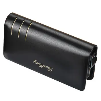 

Men Long Purse PU Leather Zipper Card Holder Billfold Clutch Money Bag Casual Wallet AB@W3 Women bag