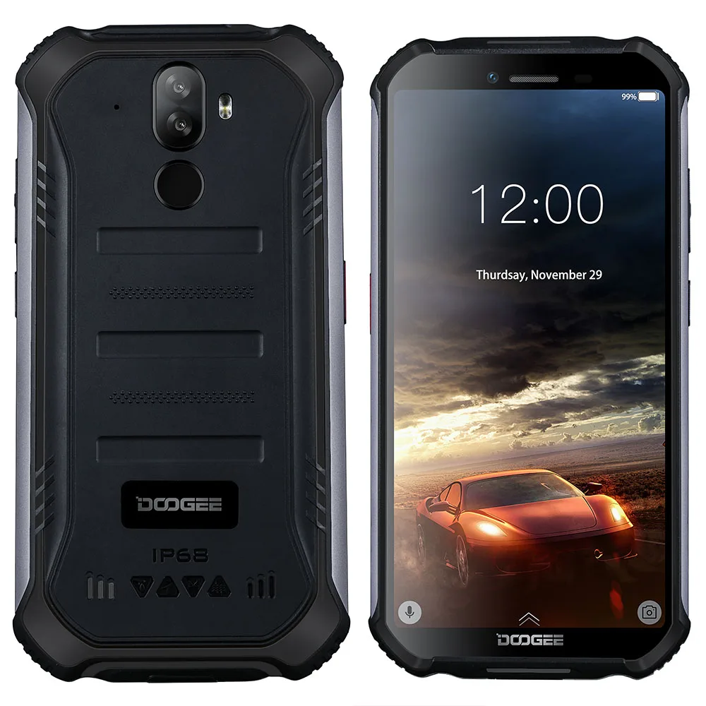 DOOGEE S40 4GNetwork прочный мобильный телефон 5,5 дюймов Дисплей 4650 мА/ч, MT6739 4 ядра, 3 Гб оперативной памяти, Оперативная память 32GB Встроенная память Android 9,0 8.0MP IP68/IP69K - Цвет: Black