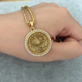 

turkey Arab Coin islam Allah muslim pendant necklace Coin jewelry accept drop shipping