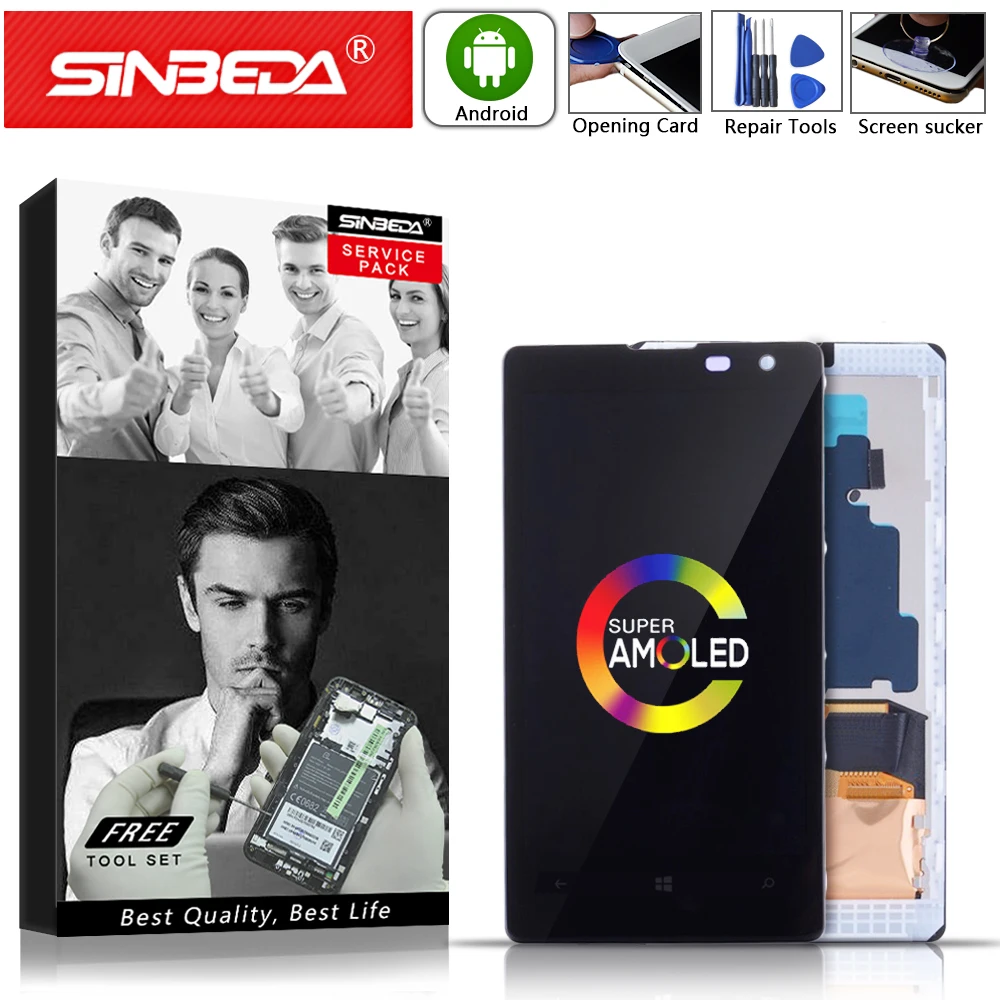 

4.5"Super AMOLED For NOKIA Lumia 1020 LCD Display Touch Screen with Frame Digitizer Display LCD Replacement Mobile Phone Repair#