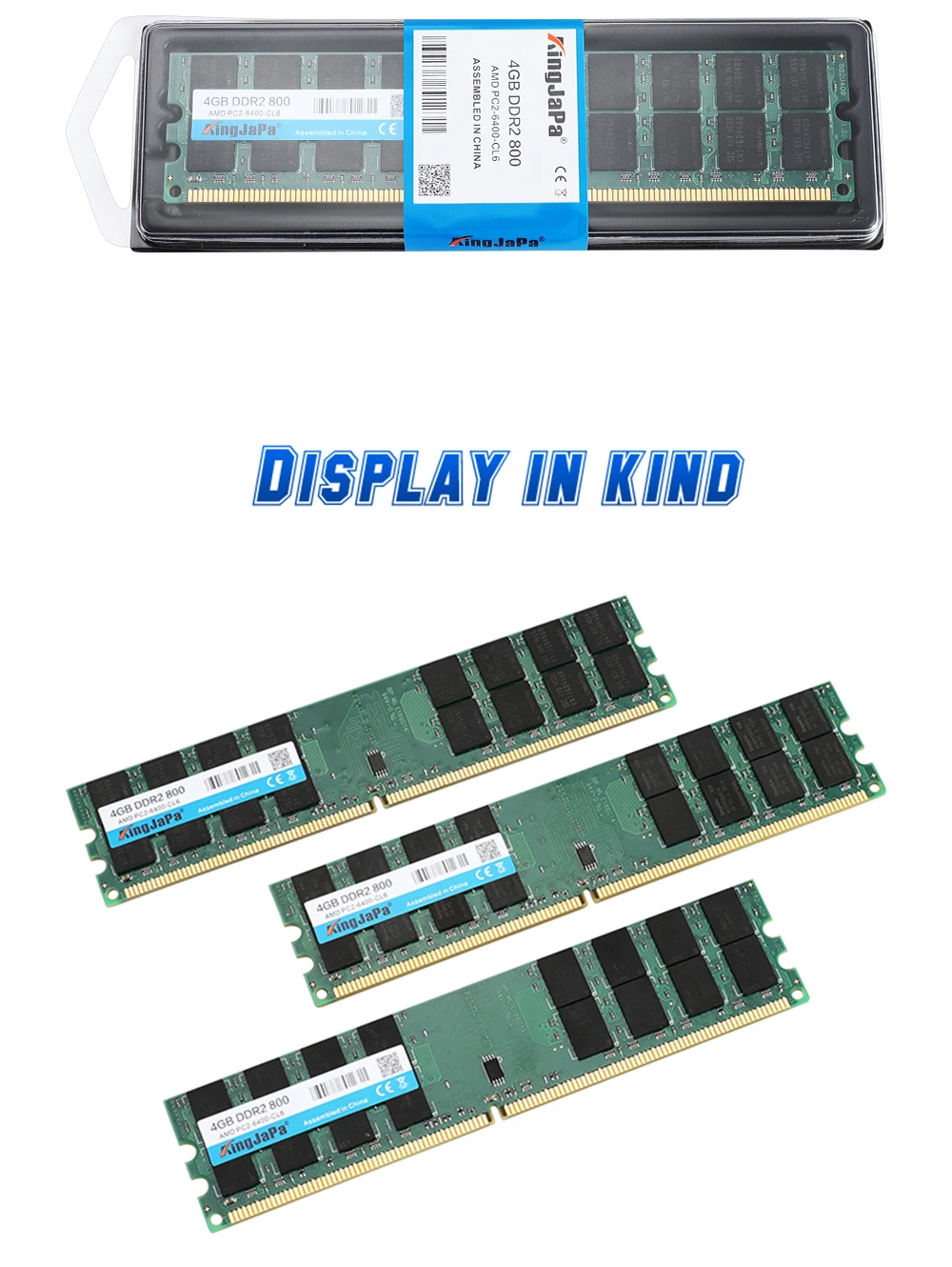 Kingjapa DDR2 4 ГБ ОЗУ 800 МГц PC2-6400 Настольный ПК Память DIMM ram для системы AMD Высокая совместимость 240 контактов