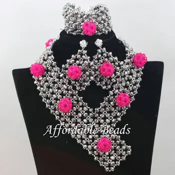 

Chunky Indian Jewelry Set Wedding Unique Nigerian Beads Jewelry Handmade Style HEB004