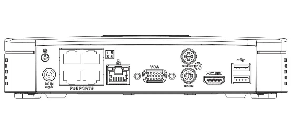  Dahua NVR POE NVR2104-P-4KS2 4 Channel Smart 1U 4PoE Lite 4K H.265 Network Video Recorder - 33018136345