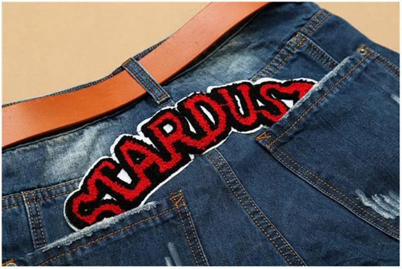 Mcikkny Fashion Men's Hip Hop Embroidery Jeans Badge Embroidered Denim Trousers Flag Patchwork Jeans Pants For Male  (4)