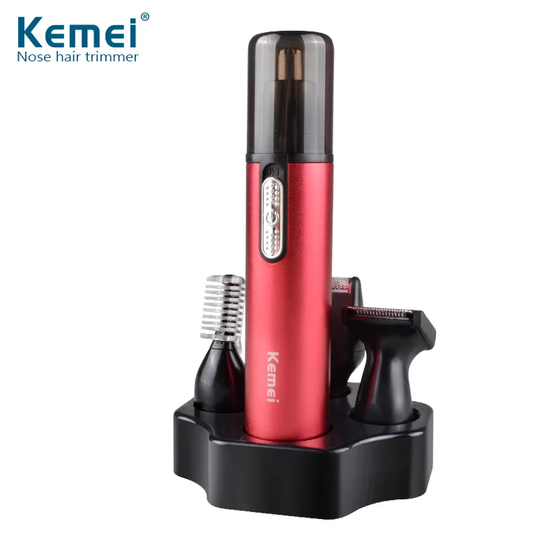 

Kemei 4 in 1 Battery Ear Hair And Nose Trimmer Men Trimer For Sideburns Hair Cut Eyebrow Trimmer For Women And Men KM-6620