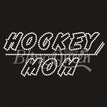 

BlingQueen 25PCS/LOT Hockey Mom Crystal Rhinestone Transfers Designs