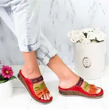 Г., летние женские шлепанцы обувь с открытым носком женская повседневная обувь на танкетке на высоком каблуке, Женская обувь в римском стиле