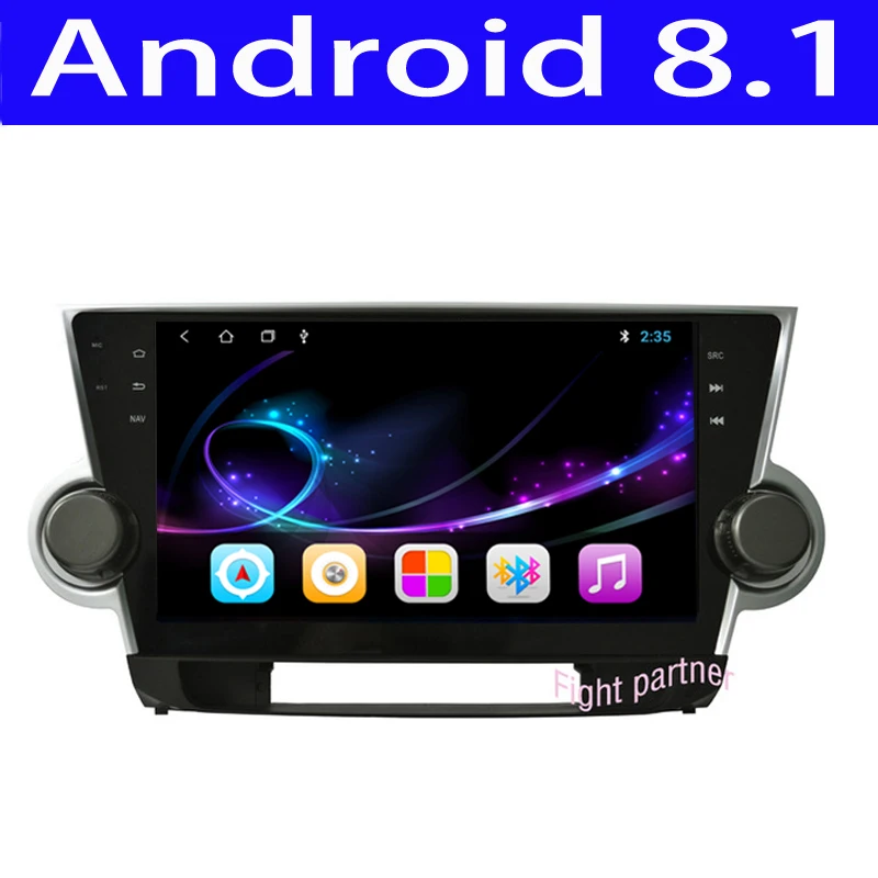 Sale Factory price Fight partner 4G Android Car DVD for GPS for Toyota Highlander 2008-2015 1024x600 HD touch screen 0