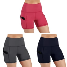 Шорты для йоги с высокой талией дышащие плотные шорты для занятий фитнесом