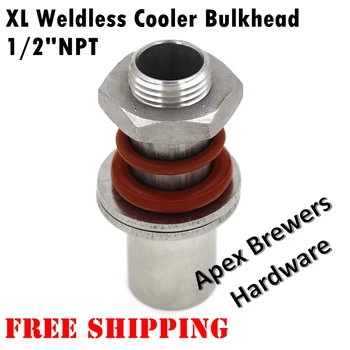 

XL Weldless Cooler Bulkhead-1/2"NPT, Brewer Hardware, Wholesale and Retail, Free Shipping