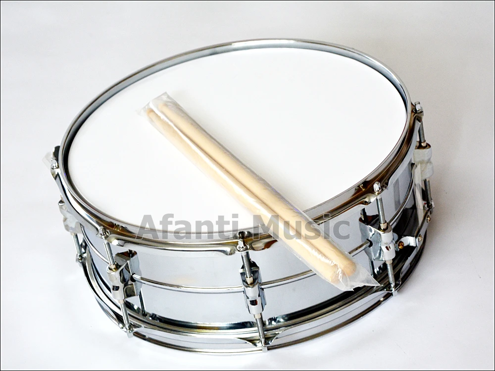 Afanti Music silver color 14 inch Stainless steel Snare Drum (ASD-100)