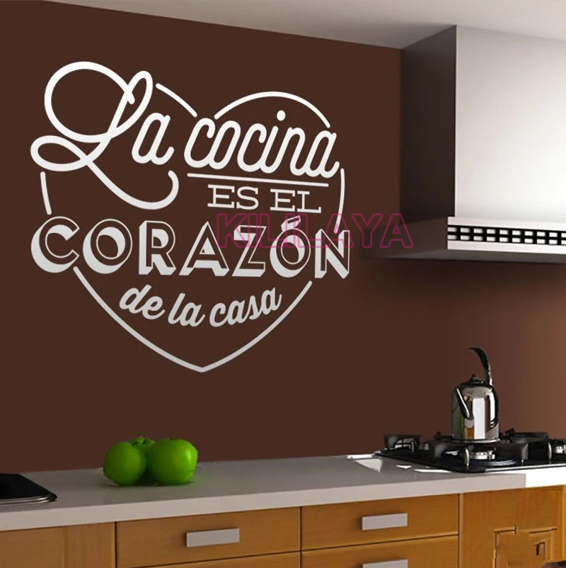 Wall Stickers Spanish Cocina Heart Vinyl Wall Sticker Decal Kitchen