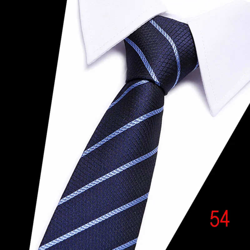 Высокое качество галстук для Для мужчин s 7,5 см Шелковый Галстук Пейсли Gravatas Corbatas Для мужчин модные Pajaritas галстук Ascot Темно-синие коричневый галстук - Цвет: 54