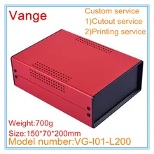 1 шт./партия промышленные металлические корпуса управления 150*70*200 мм Железный корпус diy с пластиковыми панелями ABS для проекта питания