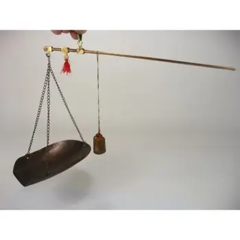 

Elaborate Chinese Old Handmade Copper Weighing Tool Chinese Scale