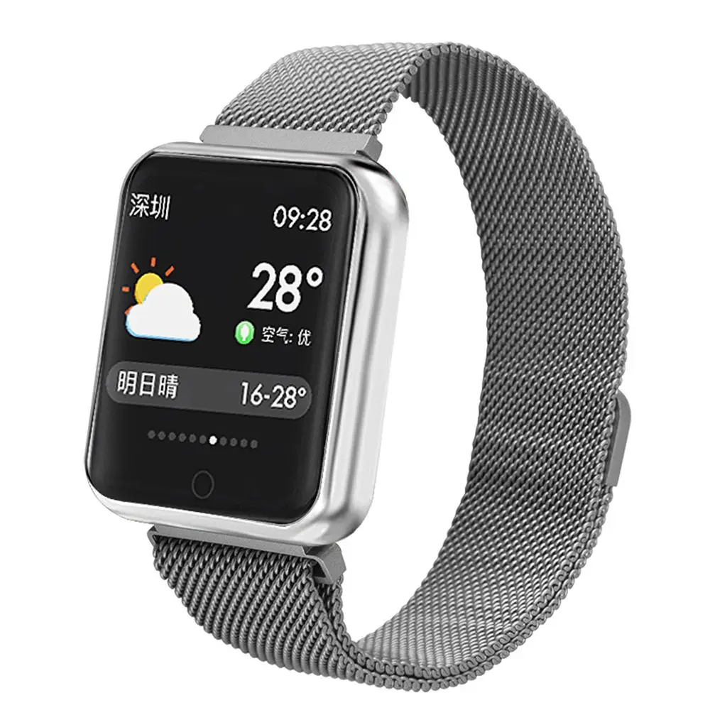 Смарт-часы P68 для мужчин и женщин IP68 артериальное давление кислород пульсометр