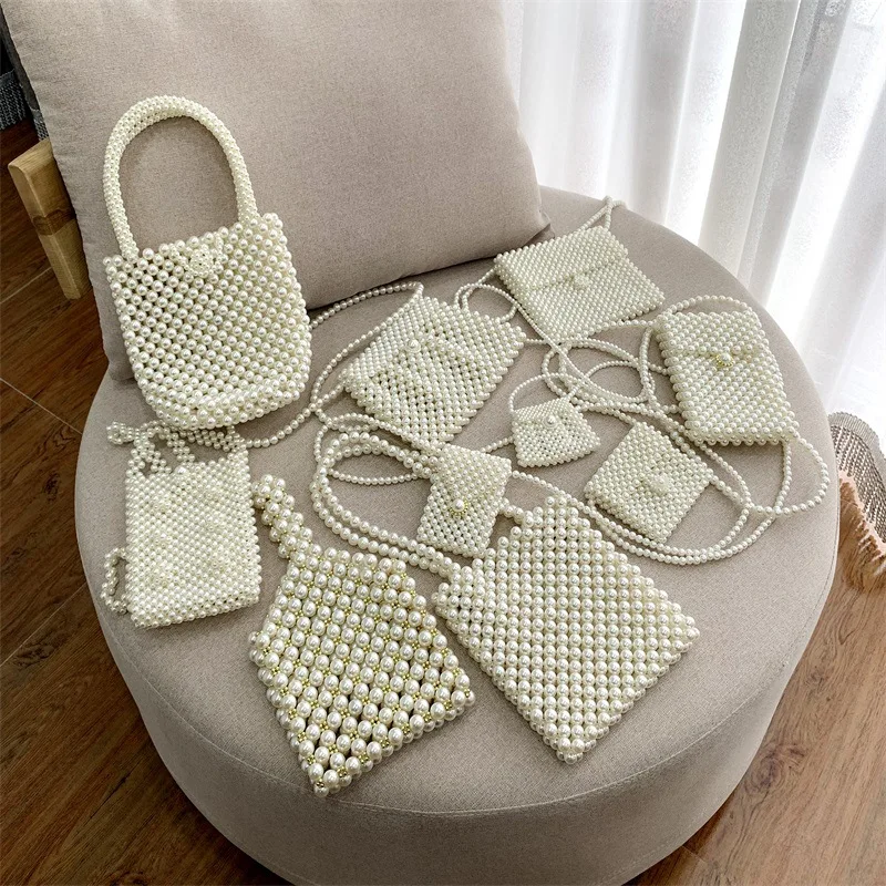 

Handmade Pearl Bags for Women Beaded Handbags Crossbody Bags Evening Wedding Clutch Purse Bag Handbags Women Famous Brands 2019