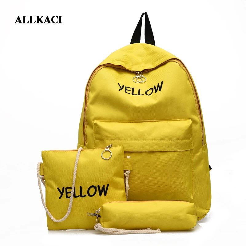 

3pcs/set Nylon School bags Set for Girls Female Backpack Schoolbags Feminine Book Bag High Quality Backpack mochilas mujer 5051