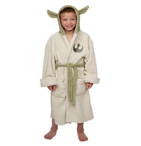 Флисовый халат Star Yoda с ушками джедая банный капюшоном костюм для косплея