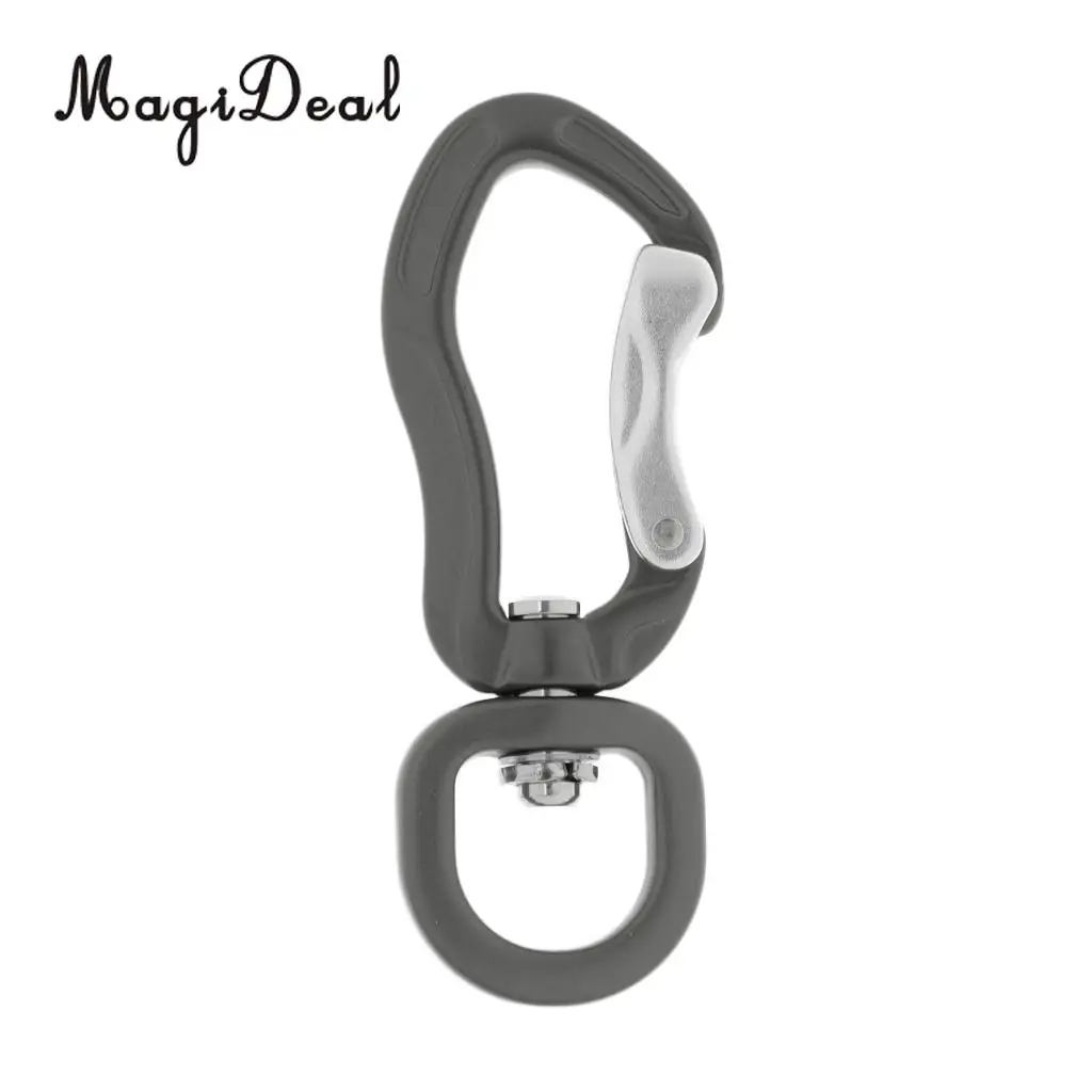 MagiDeal 400KG Safe Swivel Eye Snap Hook Aluminum Carabiner Climbing Backpack Hanging Hook for Caving Rappelling Camping Equip