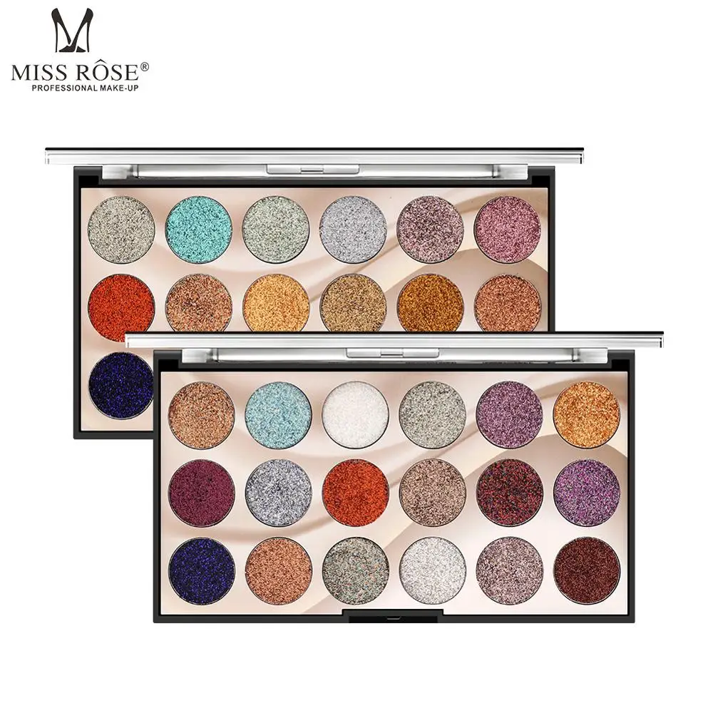 

MISS ROSE 18-color Sequin Glitter Eyeshadow Pallete Glitter Shiny Eye Shadow Glitter Powder High-gloss Eye Shadow