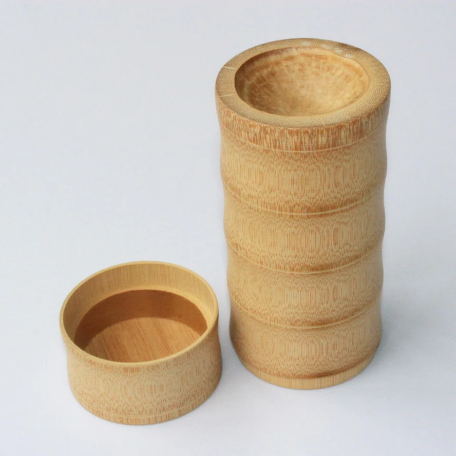 Chinese vintage tea tin box bamboo tea canister for storage
