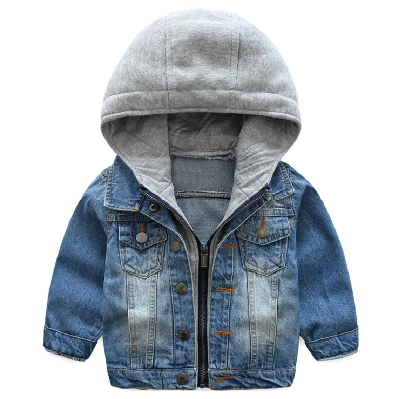 2018 New Spring Boys Girls Denim Jackets 1-8 year Child baby Hooded Jacket High quality trend cowboy clothes