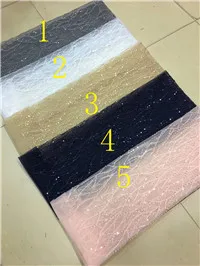 

NEW 5yards xx616# 5colors good quality sequin tulle mesh lace fabric for bridal wedding dress/sawing Free shipping