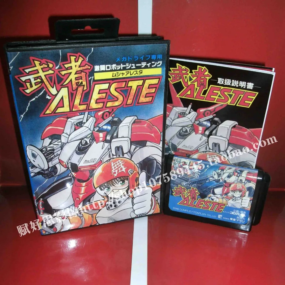 Sega MD игра-Aleste с коробкой и руководством для 16 бит игровой картридж Megadrive бытие