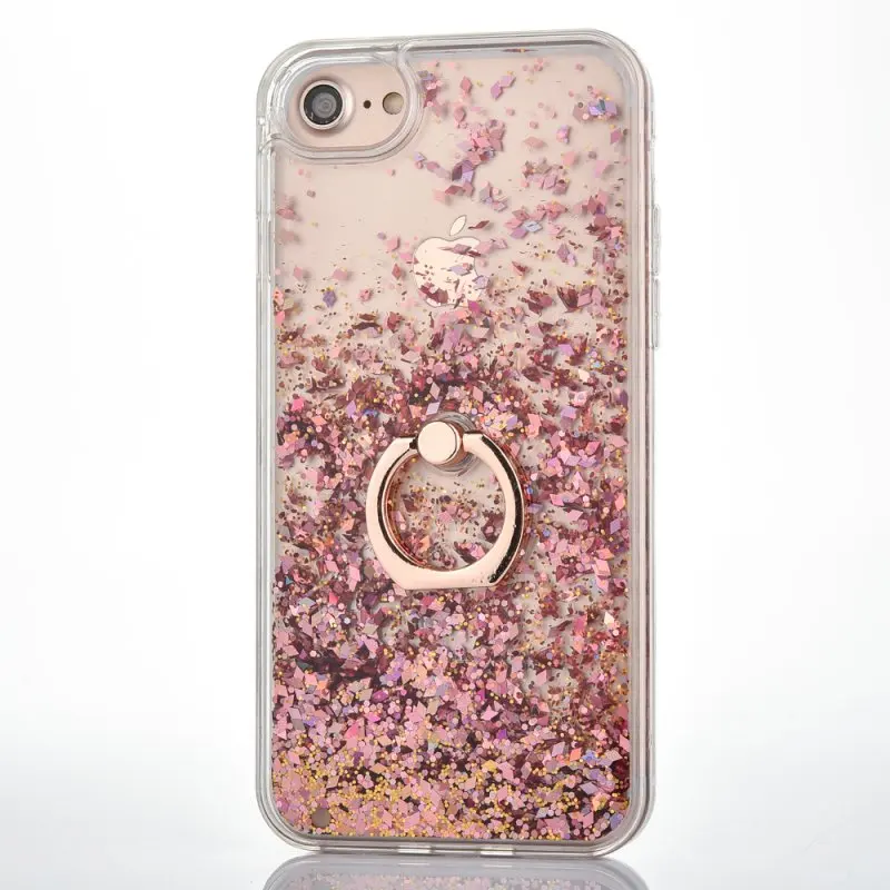 Кольца Чехлы для Apple iPhone 5 5S SE 6 6s 7 8 Plus X XS XR XS Max 5se s блестящая Жидкостная динамика держатель Мягкая задняя крышка чехол для телефона
