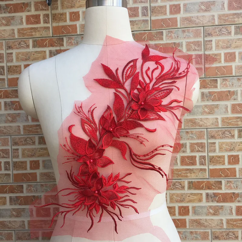 Большие вышитые нашивки цветы бусины аппликация Пришивные Патчи аксессуары для шитья DIY для свадьбы вечерняя одежда дизайн