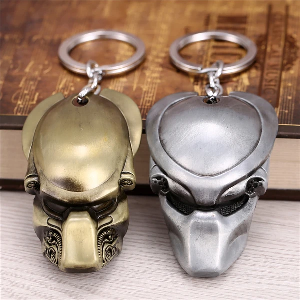 Alien vs Predator Movie Keychain Alloy Predator Mask Key Chain Metal Key Ring