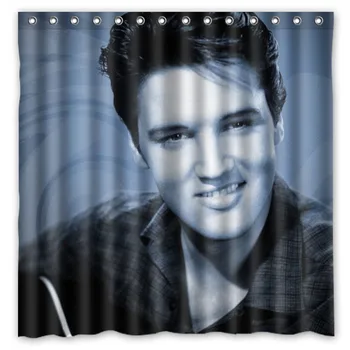 

Elvis Presley Waterproof Shower Curtain Polyester Fabric Bath Bathing Bathroom Curtains with Hooks Home Decor