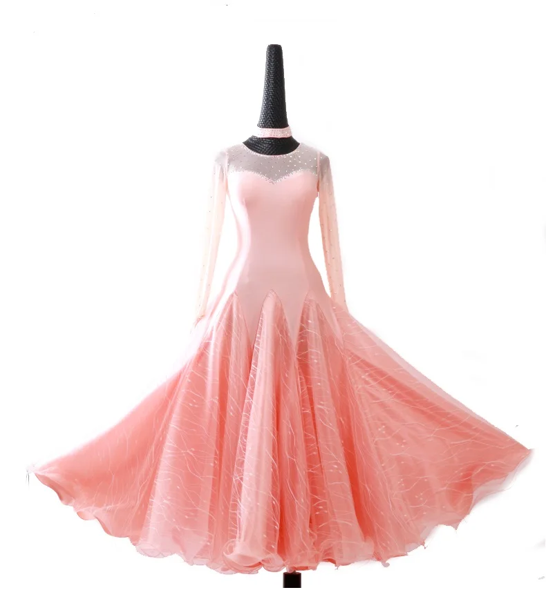 

Costumes pink spandex stones dress for women ballroom Dance Dress Clothing Girls Salsa Costume Ballroom Competition Dress