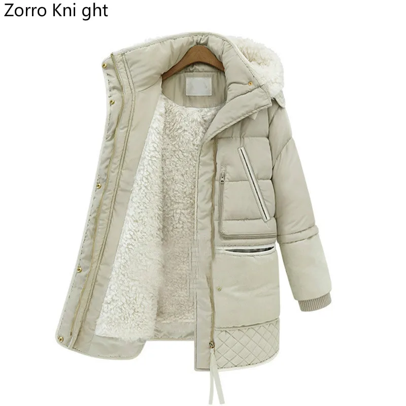 

2018 Spring Winter Women's Jackets Cotton Coat Padded Long Slim Hooded Parkas Female Outwear Warm Jacket Wool Clothing S-3XL