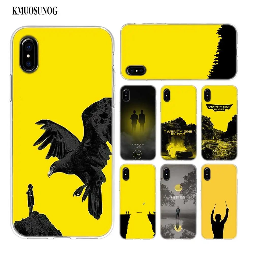 

Transparent Soft Silicone Phone Case Twenty One Pilots yellow style for iPhone XS X XR Max 8 7 6 6S Plus 5 5S SE