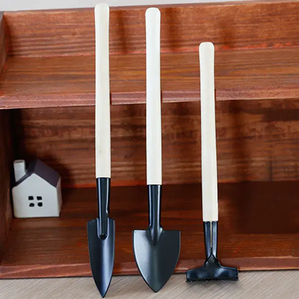 Высокое 3 шт. мини садовый набор инструментов с деревянной ручкой садовая лопата грабли инструменты наборы UEJ - Цвет: as shown