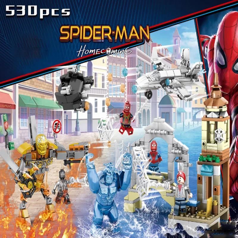 

Marvel Avengers Super Heroes Compatible With Legoings Spider-Man: Far From Home Armour Figures Building Blocks Bricks Kids Toys