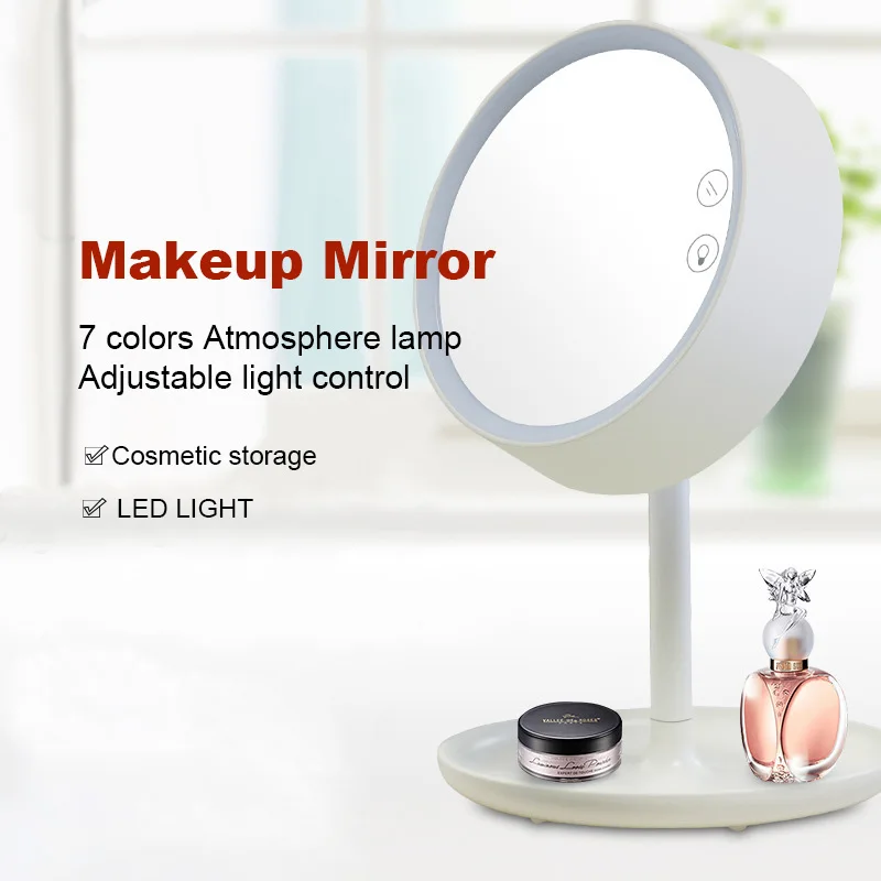 

Colorful eye makeup mirror table lamp LED colorful lamp desk dressing mirror folding wedding birthday gift desk lamp