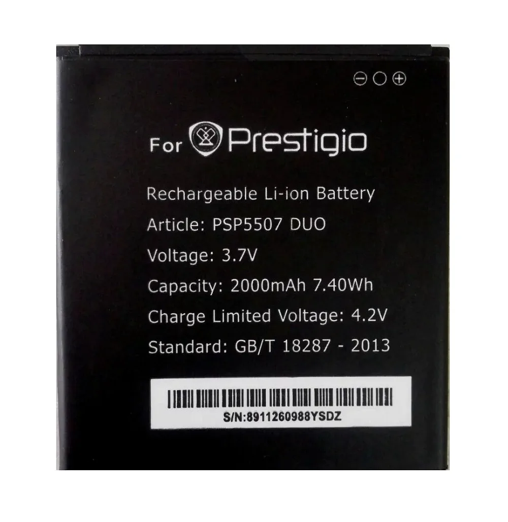 

Prestigio PSP5507 DUO 2000mah High Quality Mobile Phone Replacement Li-ion Battery for Prestigio PSP5507 Battery