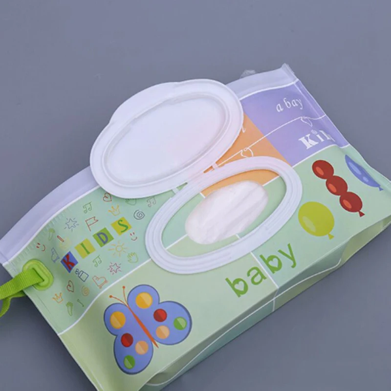 Random Clean Wipes Carrying Case Eco friendly Wet Wipes Bag Clamshell
