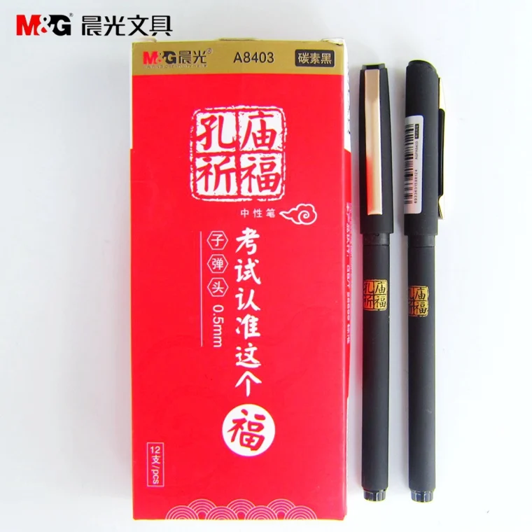 

6pcs/12pcs Exam pen 0.5mm Carbon Black Ink Bullet head Gel Pen Learning writing Office Signature Pen