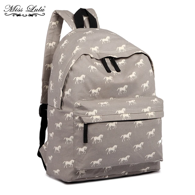 Miss Lulu Women Backpacks School Bags For Teenager Girls Boys Horse Canvas Travel Rucksack Ladies Daypack Bolsas Mochila E1401 - - AliExpress