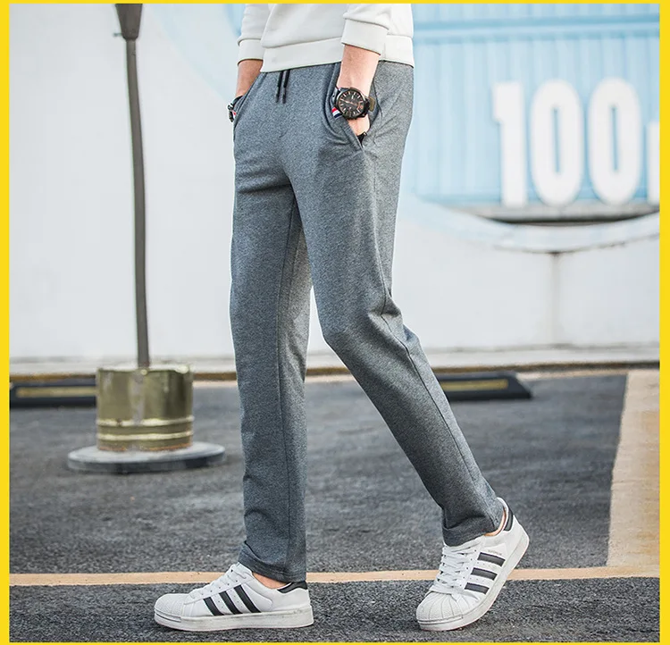 New Spring Knitted Cotton Pants Training Baseball Pants Men With Pocket Jogging Trousers Fitness Workout Running Sport Pants 6