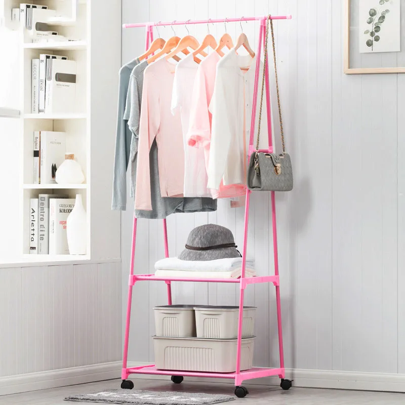 Multi-function Triangle Coat Rack Removable Bedroom Hanging Clothes Rack With Wheels Floor Standing Coat Rack Clothes Hanger