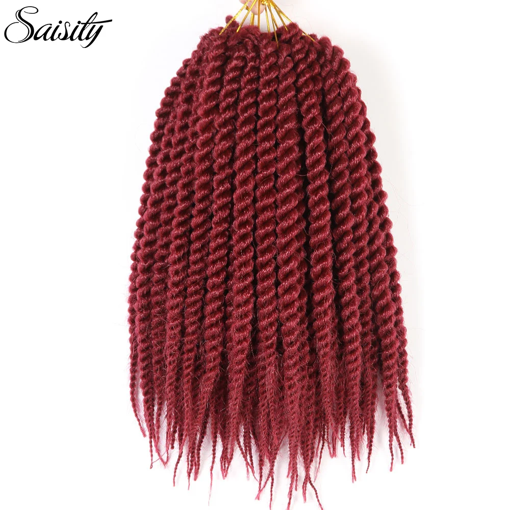 

Saisity Havana mambo twist crochet braid hair synthetic hair dreadlocks ombre braiding hair senegalese twist hair burgundy jumbo