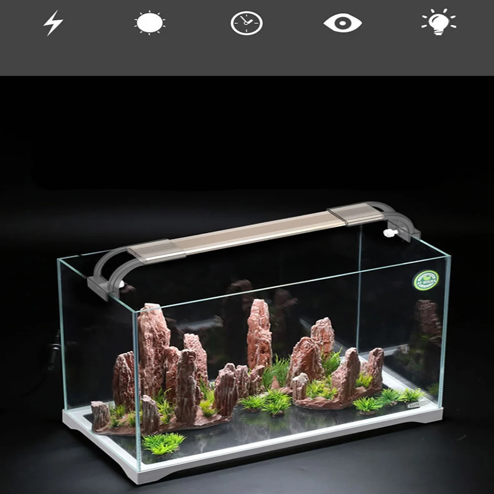 

NCFAQUA 7500K Full Spectrum Deluxe LED Aquarium Lighting with Extendable Bracket for 23-64cm Planted Tanks White and Blue LEDs