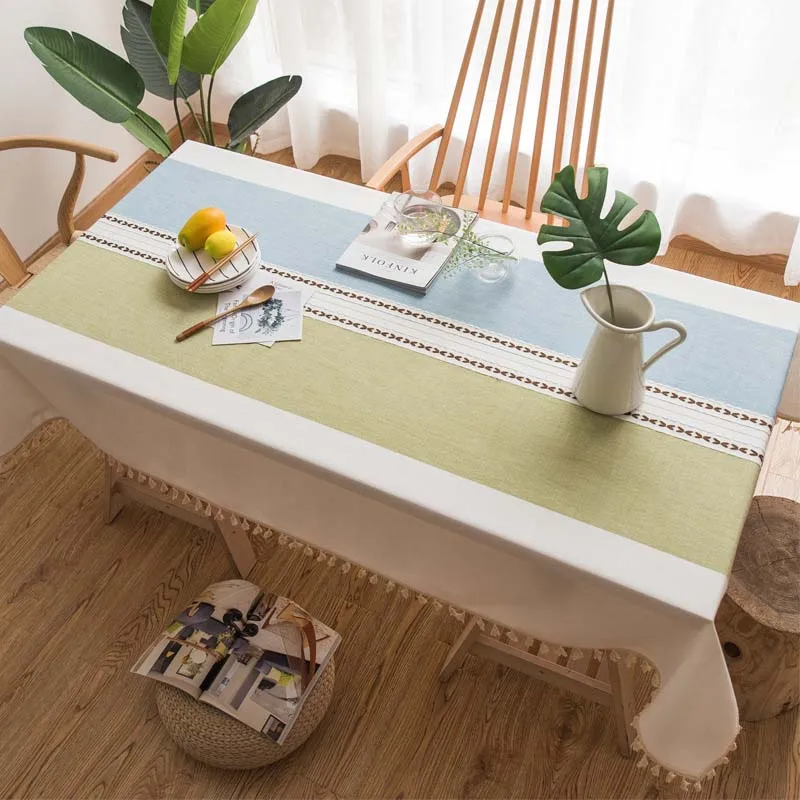 

Modern Minimalist Fringed Tablecloth Carpet Picnic Party Decorative Cotton Rectangular Table Cloth Tassel Piano Table Cover Coat