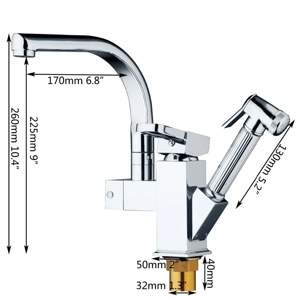  KEMAIDI Solid Brass Kitchen Mixer taps hot and cold Kitchen Tap Single Hole Water Tap Kitchen Fauce - 32776855308